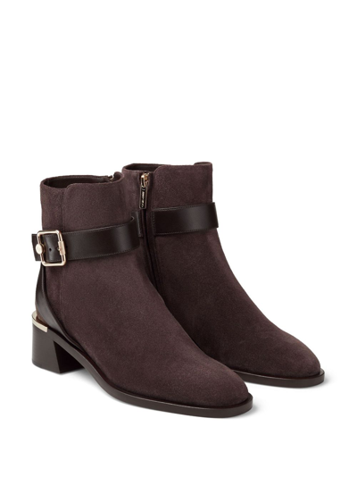 Shop Jimmy Choo Clarice 45mm Leather Ankle Boots In Brown