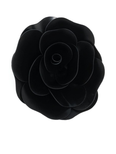 Shop Philosophy Di Lorenzo Serafini Flower-appliqué Brooch Pin In Black
