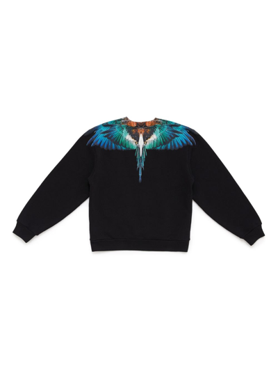 Shop Marcelo Burlon County Of Milan Icon Wings Cotton Sweatshirt In Blue