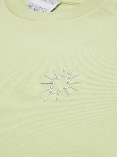 Shop Marcelo Burlon County Of Milan Logo-embroidered Cotton Sweatshirt In Gold