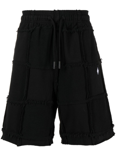 Shop Marcelo Burlon County Of Milan Cross Inside Out Cotton Track Shorts In Black