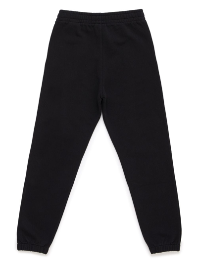 Shop Marcelo Burlon County Of Milan Logo-embroidered Cotton Track Trousers In Black