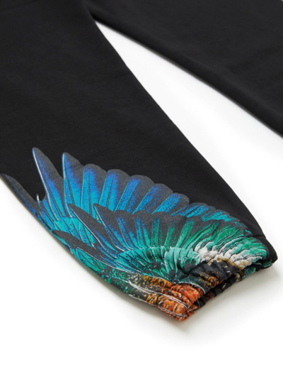 Shop Marcelo Burlon County Of Milan Icon Wings Cotton Track Trousers In Black