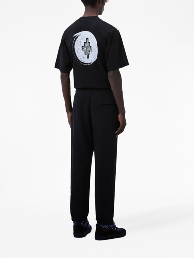 Shop Marcelo Burlon County Of Milan Bandana-print Panelled Cotton Track Pants In Black