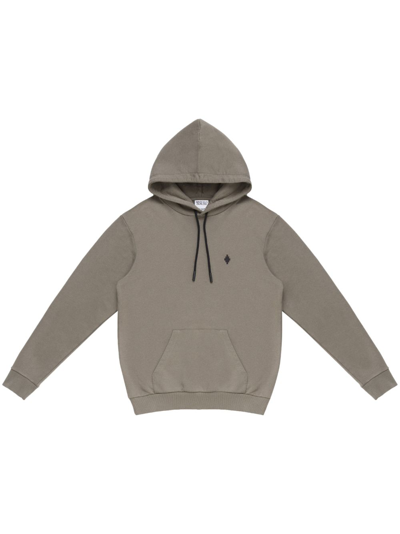 Shop Marcelo Burlon County Of Milan Cross-embroidered Hoodie In Grey