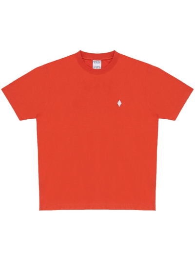 Shop Marcelo Burlon County Of Milan Cross Short-sleeve Cotton T-shirt In Orange