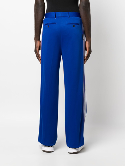Shop Msgm Tailored Striped Trousers In Blue