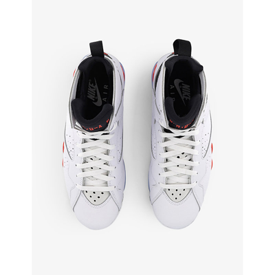 Shop Jordan Men's Infrared Air 7 Leather High-top Trainers In White