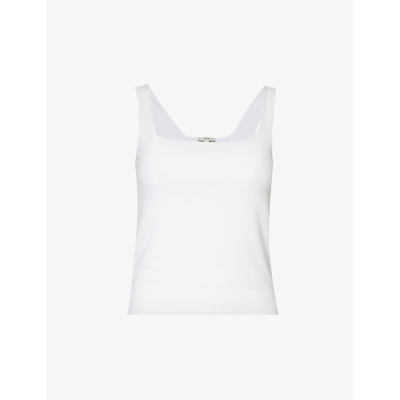 Shop Vince Women's Optic White Square-neck Sleeveless Stretch-cotton Top