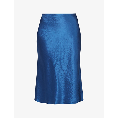 Shop Vince Women's Riverine Slim-fit High-rise Satin Midi Skirt