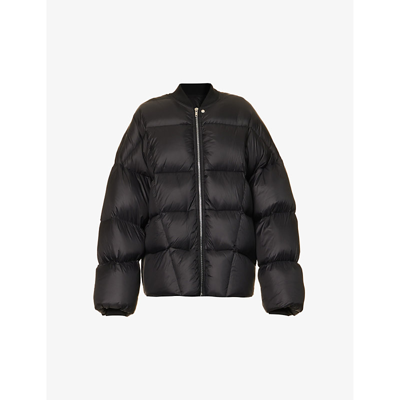 Shop Rick Owens Mens Black Quilted Dropped-shoulder Oversized Shell-down Jacket