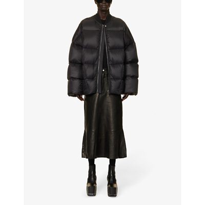 Shop Rick Owens Mens Black Quilted Dropped-shoulder Oversized Shell-down Jacket