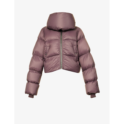 Shop Rick Owens Women's Amethyst Funnel-neck Padded Shell Jacket