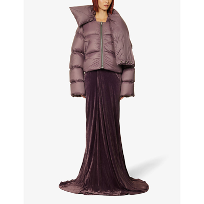 Shop Rick Owens Women's Amethyst Funnel-neck Padded Shell Jacket