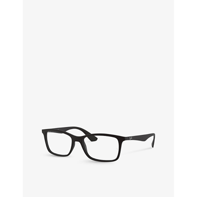 Shop Ray Ban Ray-ban Women's Black Rb7047 Square-frame Acetate Optical Glasses
