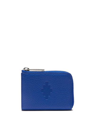 Shop Marcelo Burlon County Of Milan Cross Leather Wallet In Blue