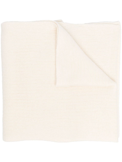 Shop Diesel K-coder Ribbed Wool-blend Scarf In Neutrals