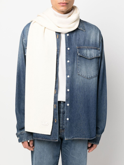 Diesel Gerippter Strickschal In Neutrals