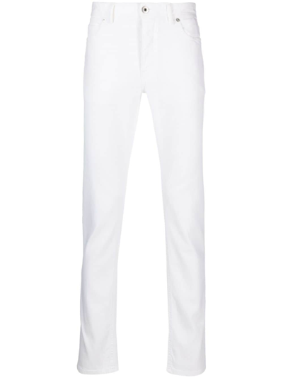 Shop Brioni Low-rise Slim-fit Jeans In White