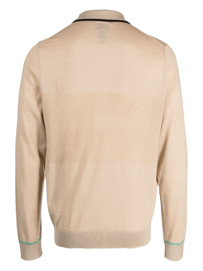 Shop Ps By Paul Smith Fine-knit Spread-collar Cardigan In Gelb