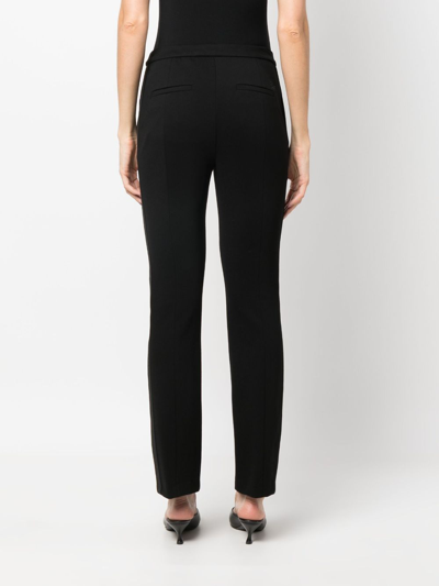 Shop Karl Lagerfeld Logo-tape Straight-leg Trousers In Black