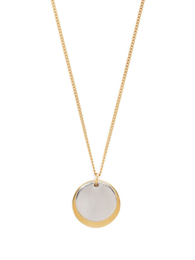 Shop Apc Eloi Double Medallion Necklace In Gold