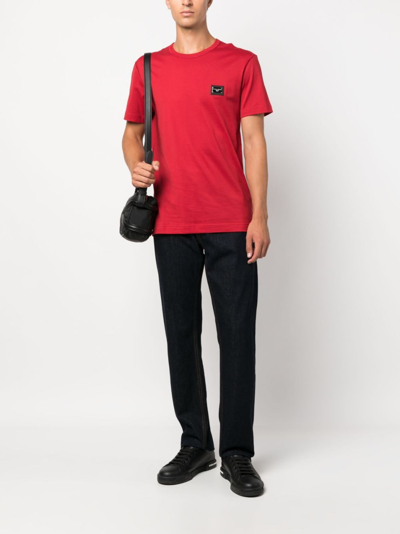 Dolce & Gabbana Dg Essentials Cotton T-shirt In Red