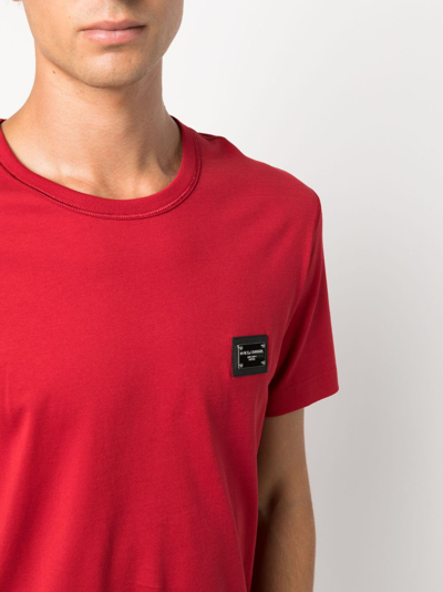 Dolce & Gabbana Dg Essentials Cotton T-shirt In Red