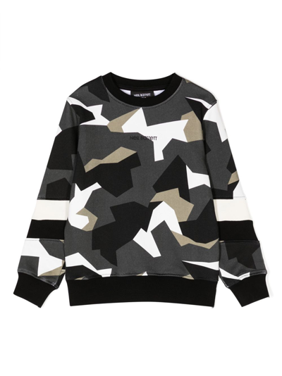 Shop Neil Barrett Geometric-print Cotton Sweatshirt In Mehrfarbig