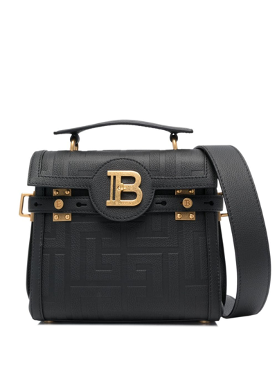 Shop Balmain B-buzz 23 Leather Bag In Black