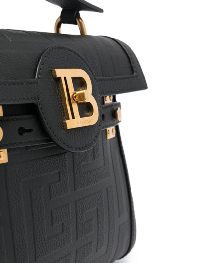 Shop Balmain B-buzz 23 Leather Bag In Black