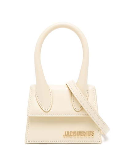 Shop Jacquemus Le Chiquito Leather Mini Bag In Nude