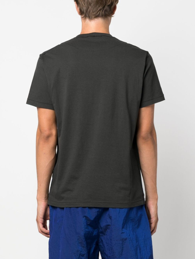 Stone Island Compass Patch Crewneck T-shirt In Grau