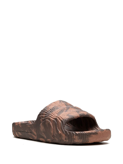 Adidas Originals Adilette 22 Slide Sandals In Braun