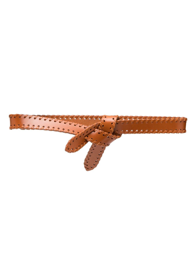 Shop Isabel Marant Lecce Leather Belt In Nude
