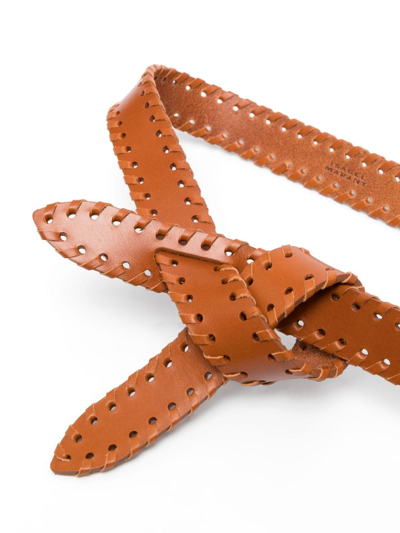 Isabel Marant Lecce Leather Belt In Nude