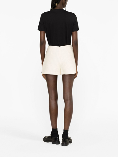 Shop Maje Flared Tweed Shorts In Neutrals
