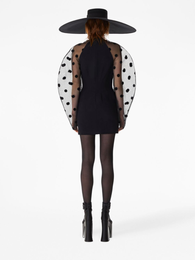 Shop Nina Ricci Candy Long-sleeve Tulle Minidress In Black