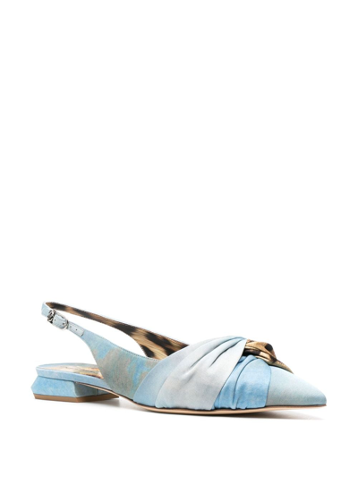 Roberto Cavalli Womens Multicolour Ballerina Graphic-print Leather Slingback Pumps In 09000
