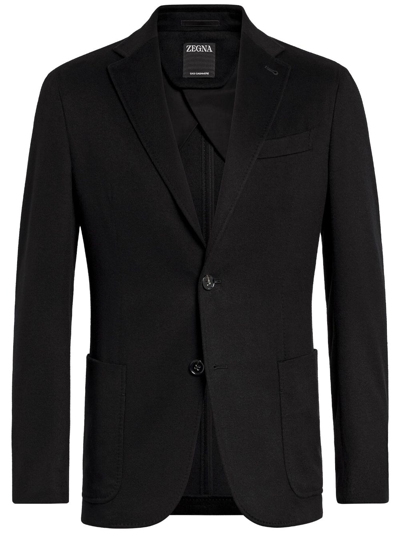 Zegna Veste Chemise En Oasi Cashmere Noire In Black