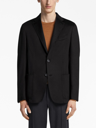 Zegna Veste Chemise En Oasi Cashmere Noire In Black
