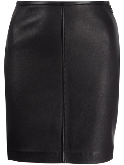Shop Alexander Wang Leather Bodycon Miniskirt In Black