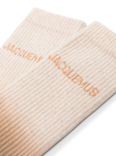 Shop Jacquemus Les Chaussettes Moisson Gradient Socks In Neutrals