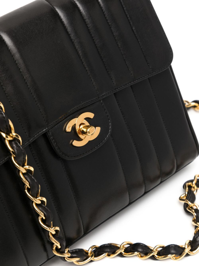 Pre-owned Chanel Mademoiselle Classic Flap 单肩包（1992年典藏款） In Black