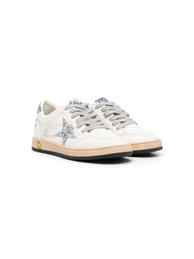 Shop Golden Goose Star-patch Leather Sneakers In White