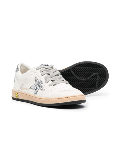 Shop Golden Goose Star-patch Leather Sneakers In White