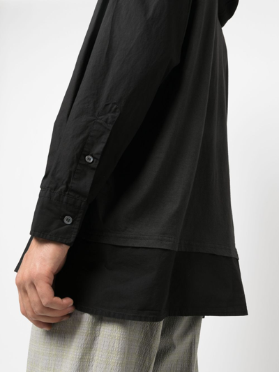 Shop Mm6 Maison Margiela Long-sleeve Layered Hooded T-shirt In Black