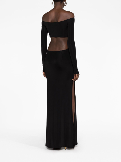 Shop Louisa Ballou Off-shoulder Cut-out Dress In Black