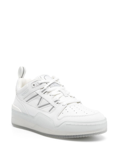 Shop Moncler Pivot Low-top Leather Sneakers In White