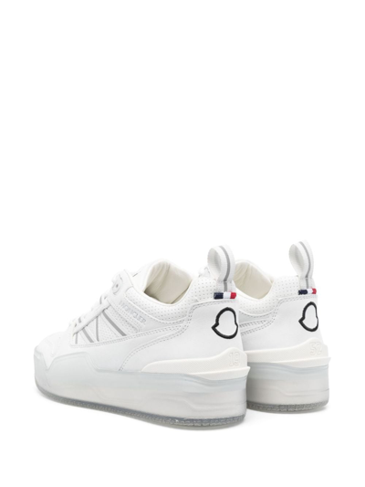 Shop Moncler Pivot Low-top Leather Sneakers In White